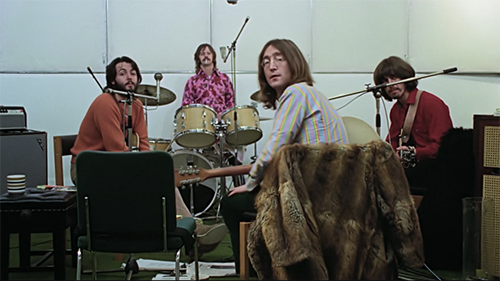 The Beatles during the 'Get Back' sessions. Original source: Parker Otto Film Productions, parkerottofilmproductions.com/reviews/the-beatles-get-back-review.